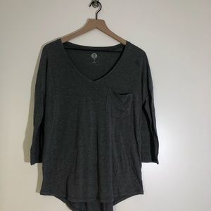 3/4 length T-shirt juniors Gray size medium